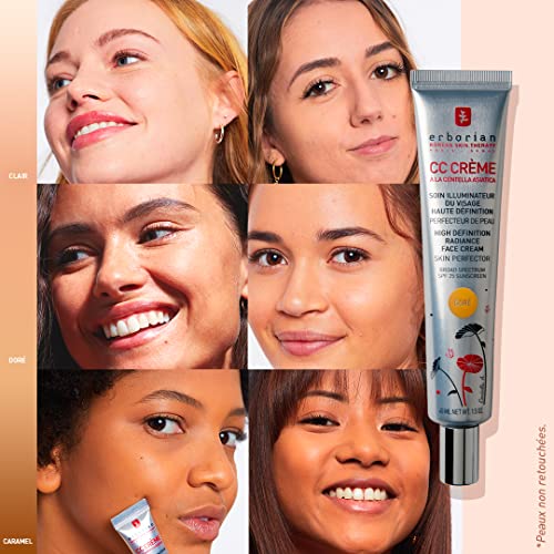 Erborian - CC Crème à la Centella Asiatica - Maquillage et Soin Illuminateur de Teint Haute Définition pour Visage - Protection Solaire SPF 25 - Soin Cosmétique Coréen