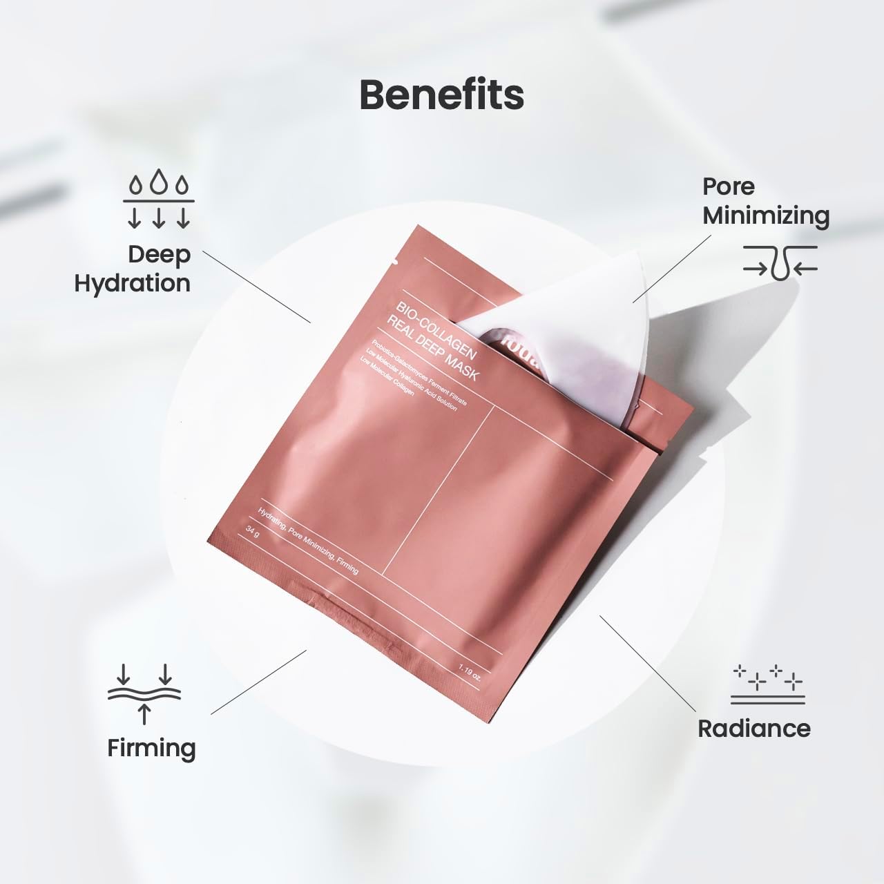Biodance Bio-Collagen Real Deep Mask Pack de 4 - Masques visage, masque visage, masque visage femme, masque visage, resserrement des pores, traitement des rides