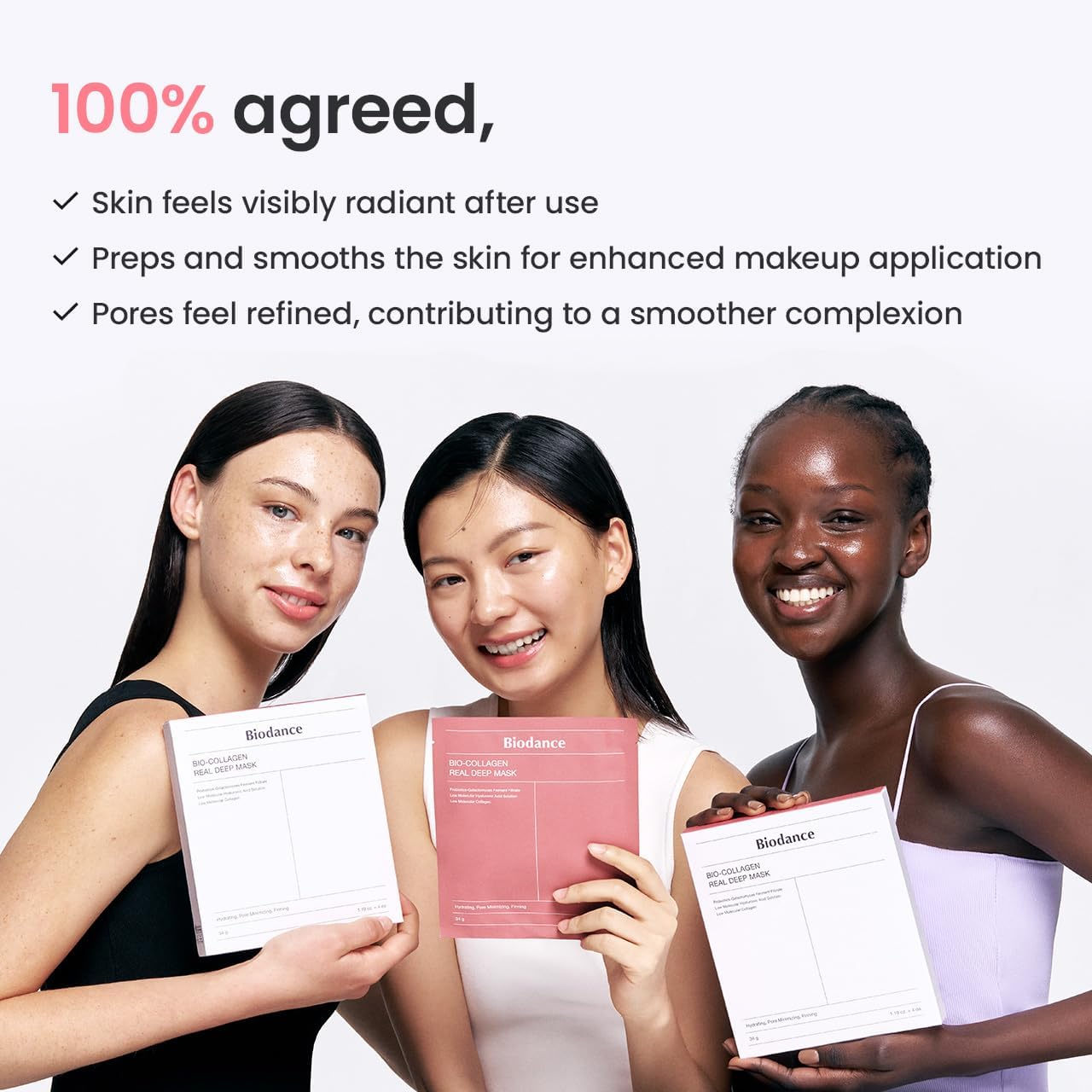 Biodance Bio-Collagen Real Deep Mask Pack de 4 - Masques visage, masque visage, masque visage femme, masque visage, resserrement des pores, traitement des rides